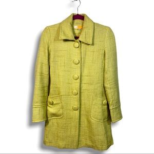 TULLE S citrine woven fitted-style coat ANTHROPOLOGIE brand fully lined